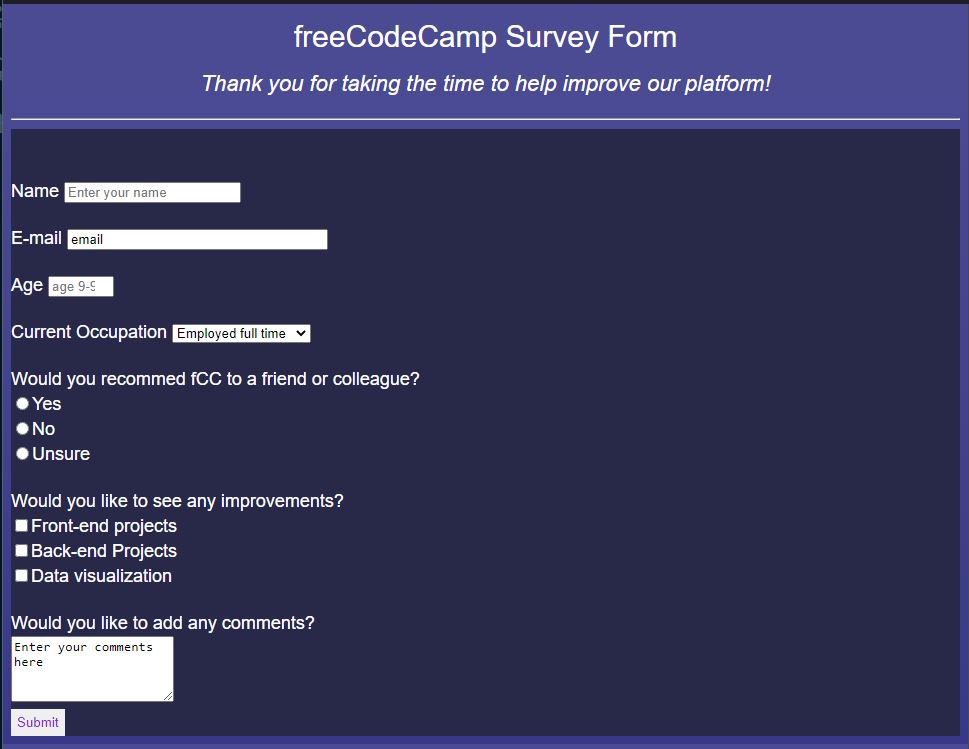 Survey form image